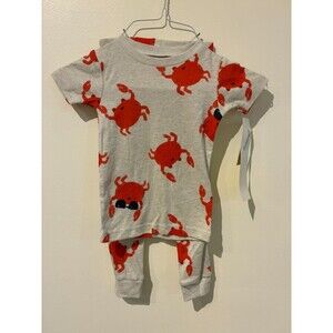 NWT Carter's Gray & Red Crab Pajamas - 2T
